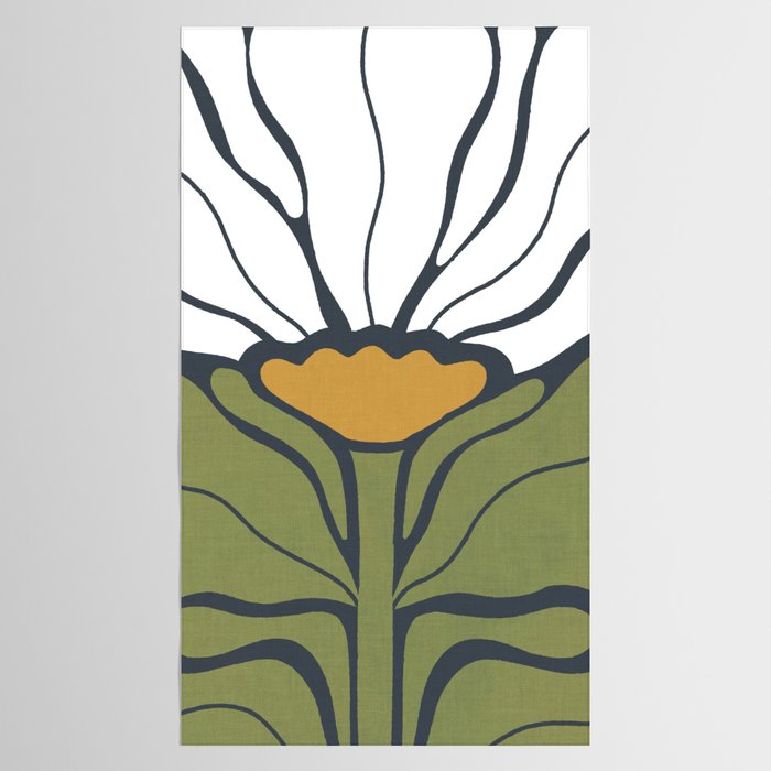 Modern Boho Art Nouveau Floral 3.1 ochre green grey Tablecloth Gallery Image 2