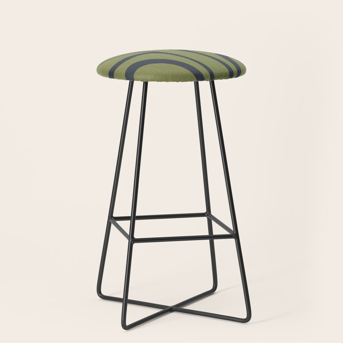 Modern Boho Art Nouveau Floral 3.1 ochre green grey Stool Gallery Image 1