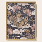 Fox Cubs in Moonlit Garden Serving Tray Gallery Image 1