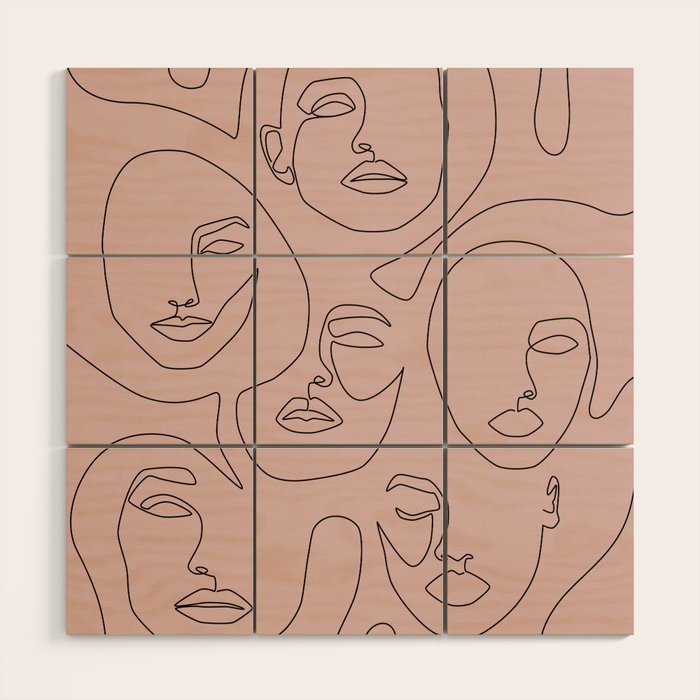 Blush Faces Wood Wall Art Gallery Image 1