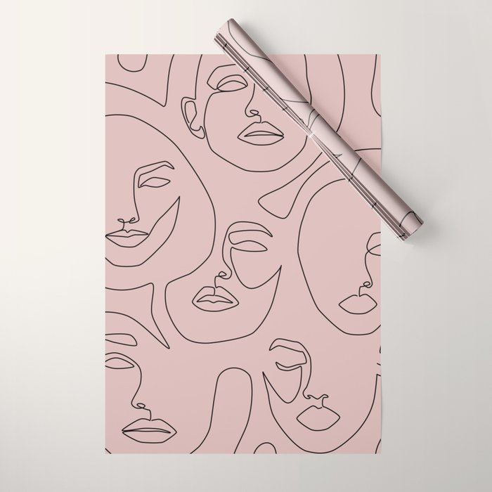 Blush Faces Wrapping Paper Gallery Image 1