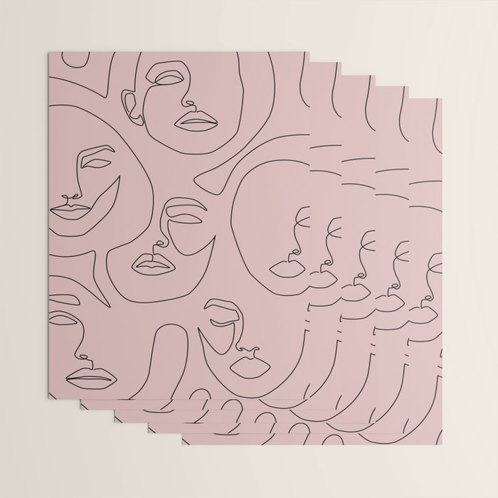 Blush Faces Wrapping Paper Gallery Image 3