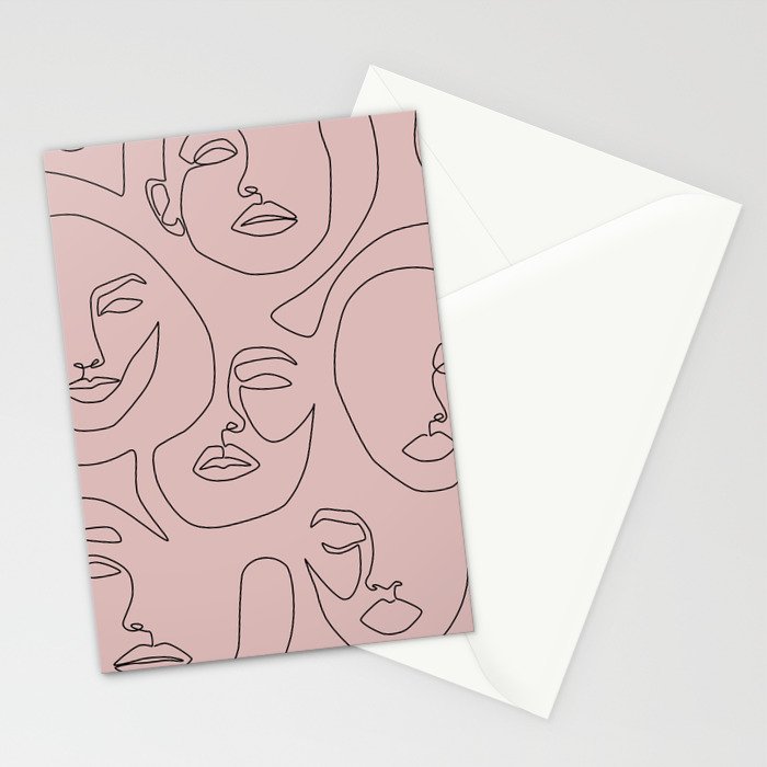 Blush Faces Stationery Card Gallery Image 2