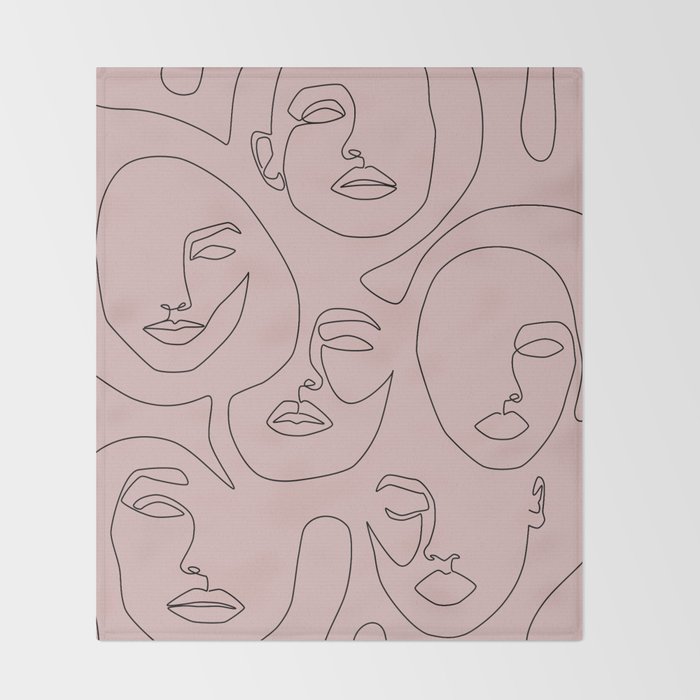 Blush Faces Throw Blanket Gallery Image 2