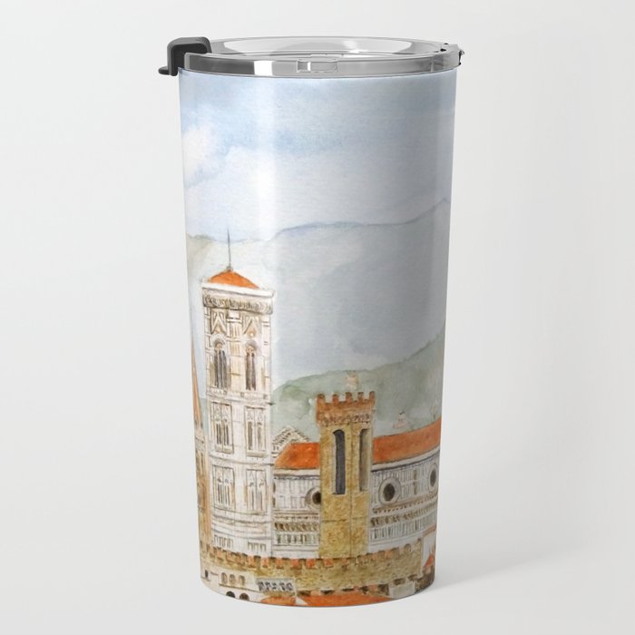 Italy Florence Cathedral Duomo watercolor painting Travel Mug Gallery Image 3