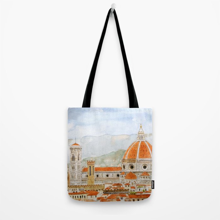 Italy Florence Cathedral Duomo watercolor painting Tote Bag Gallery Image 2