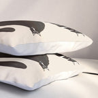 Minimalist Cats in Black and White Pillow Sham Gallery Image 3