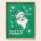 'Tis The Season - Retro Santa Green Serving Tray Gallery Image 1