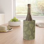 Olive Green Wispy Leaves Contemporary Abstract Pattern Wine Chiller Gallery Image 4