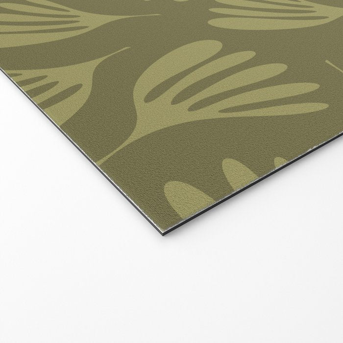 Olive Green Wispy Leaves Contemporary Abstract Pattern Welcome Mat Gallery Image 2