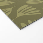 Olive Green Wispy Leaves Contemporary Abstract Pattern Welcome Mat Gallery Image 2