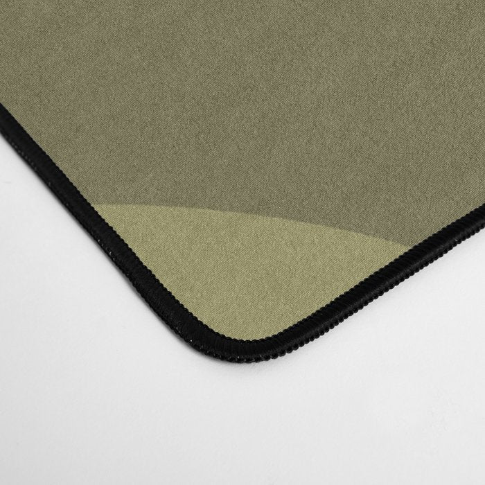 Olive Green Wispy Leaves Contemporary Abstract Pattern Desk Mat Gallery Image 4