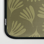 Olive Green Wispy Leaves Contemporary Abstract Pattern Laptop Sleeve Gallery Image 3