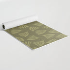 Olive Green Wispy Leaves Contemporary Abstract Pattern Yoga Mat Gallery Image 2