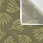 Olive Green Wispy Leaves Contemporary Abstract Pattern Wall Tapestry Gallery Image 3