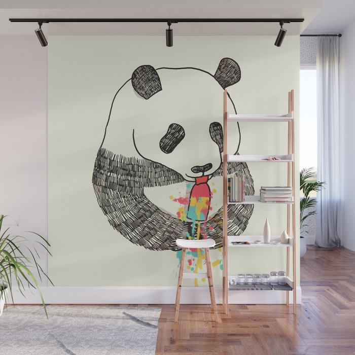 Panda Loves Ice Cream Wall Mural Gallery Image 1