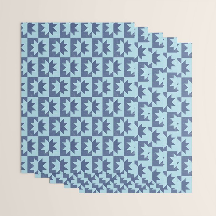 Holiday Contrast: Blue Bethlehem Star Delight Wrapping Paper Gallery Image 3