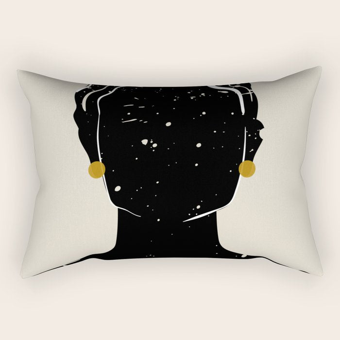 Black Hair No. 5 Rectangular Pillow Gallery Image 1