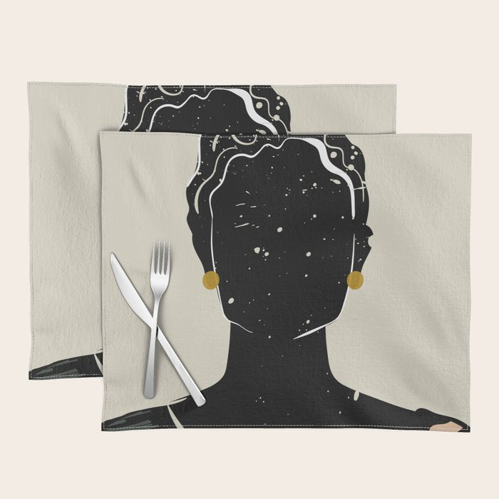 Black Hair No. 5 Placemat Gallery Image 1