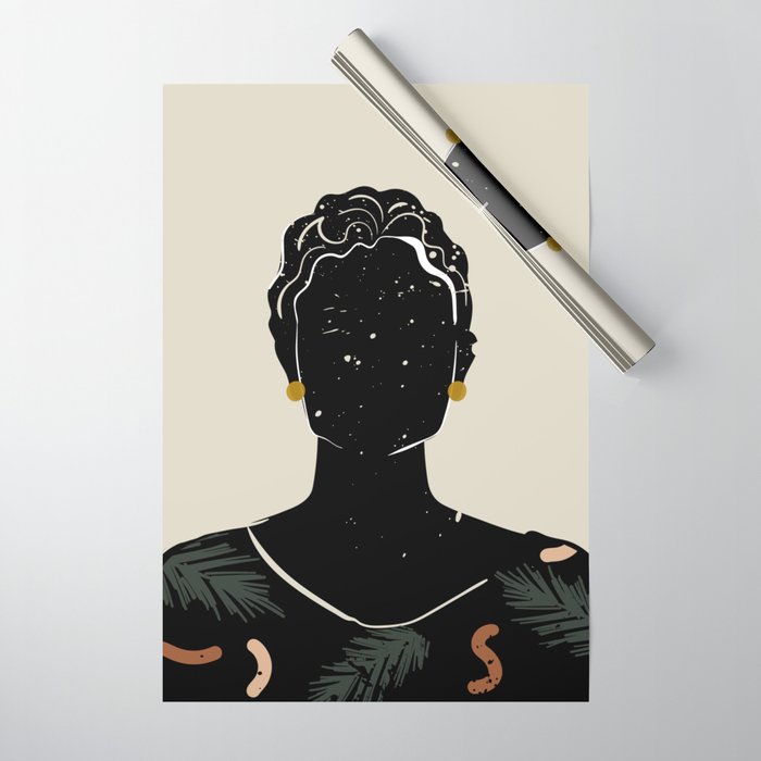 Black Hair No. 5 Wrapping Paper Gallery Image 1