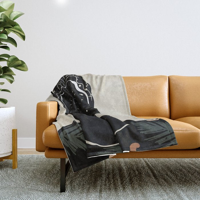 Black Hair No. 5 Throw Blanket Gallery Image 1