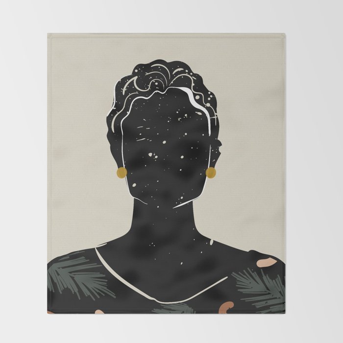 Black Hair No. 5 Throw Blanket Gallery Image 2