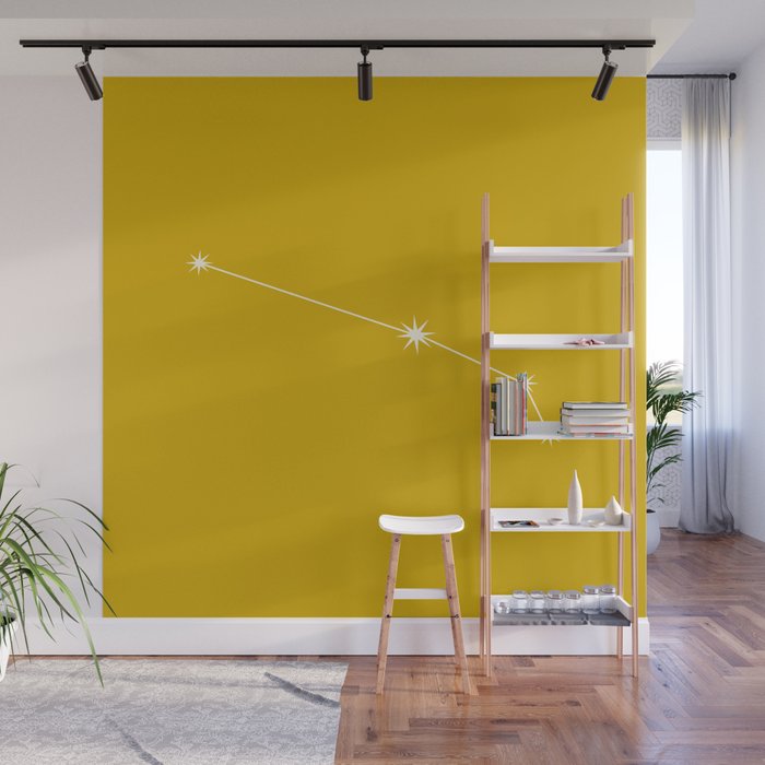 Aries Zodiac Star Constellation Line Art Golden Yellow Wall Mural Gallery Image 1