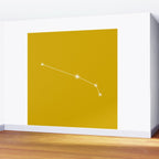 Aries Zodiac Star Constellation Line Art Golden Yellow Wall Mural Gallery Image 2