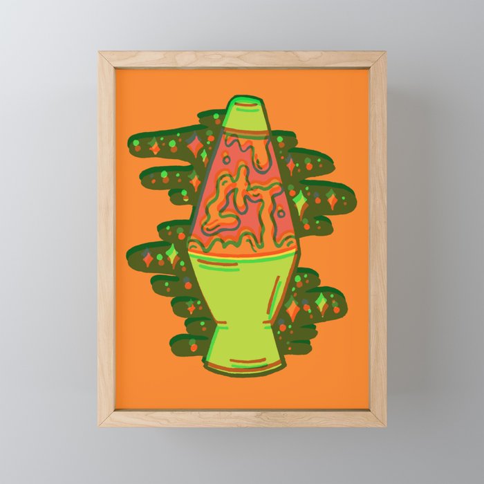 Lit lava lamp in orange in 3D Mini Art Print Gallery Image 1