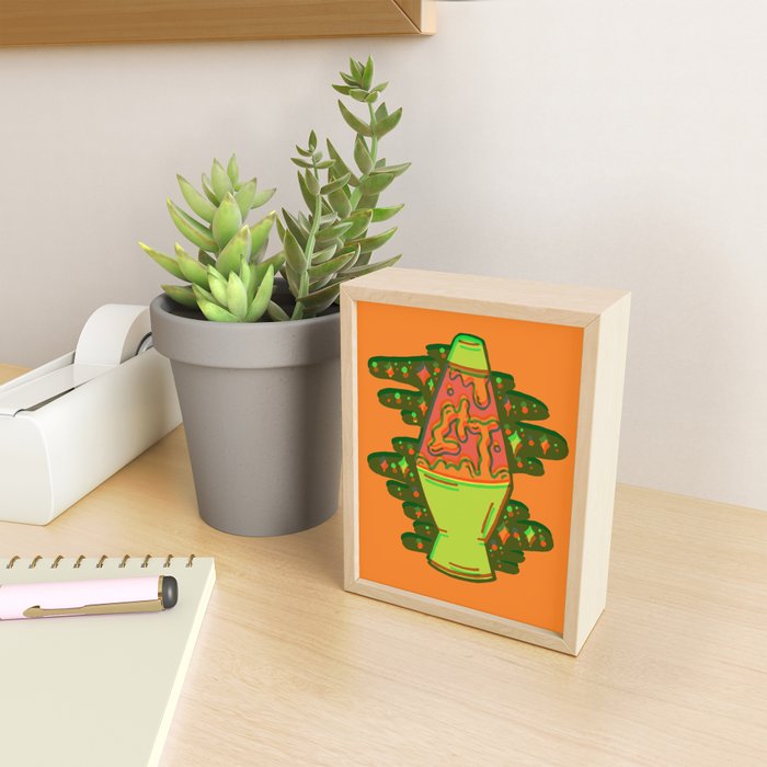 Lit lava lamp in orange in 3D Mini Art Print Gallery Image 2