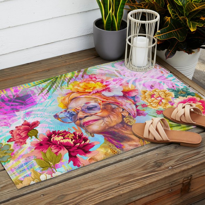 Pura Vida Ageless Fashionista Icon Outdoor Rug Gallery Image 2