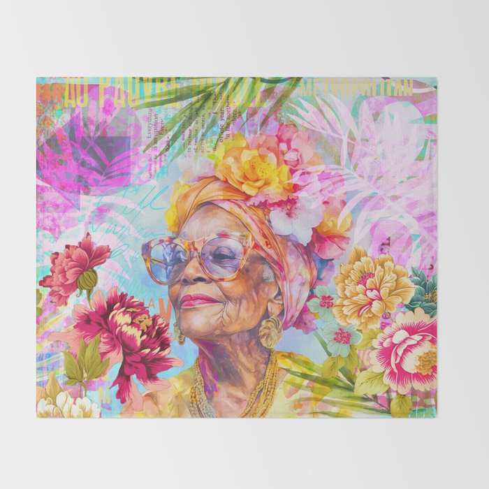 Pura Vida Ageless Fashionista Icon Throw Blanket Gallery Image 2