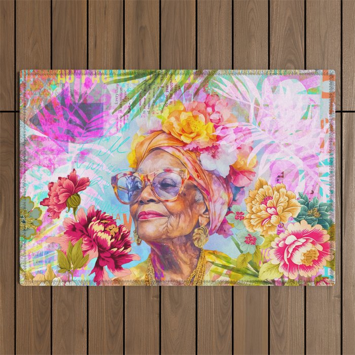 Pura Vida Ageless Fashionista Icon Outdoor Rug Gallery Image 1