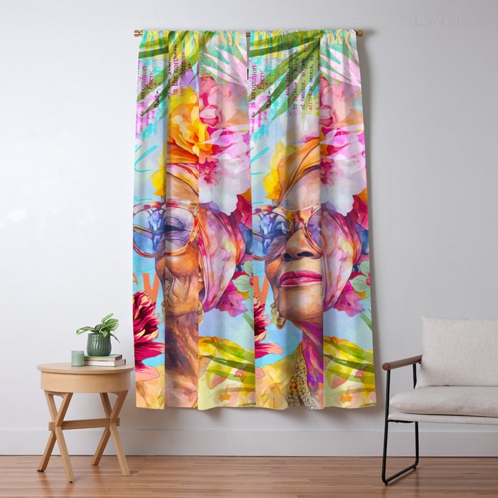 Pura Vida Ageless Fashionista Icon Window Curtain Gallery Image 1