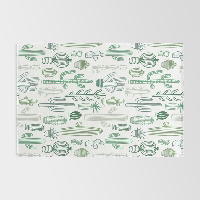 Cactus plant hand drawn doodle pattern Rug Gallery Image 2