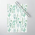 Cactus plant hand drawn doodle pattern Wrapping Paper Gallery Image 1
