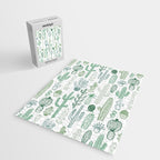 Cactus plant hand drawn doodle pattern Jigsaw Puzzle Gallery Image 2