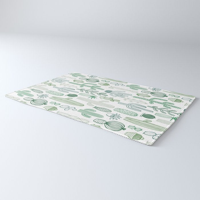 Cactus plant hand drawn doodle pattern Rug Gallery Image 3