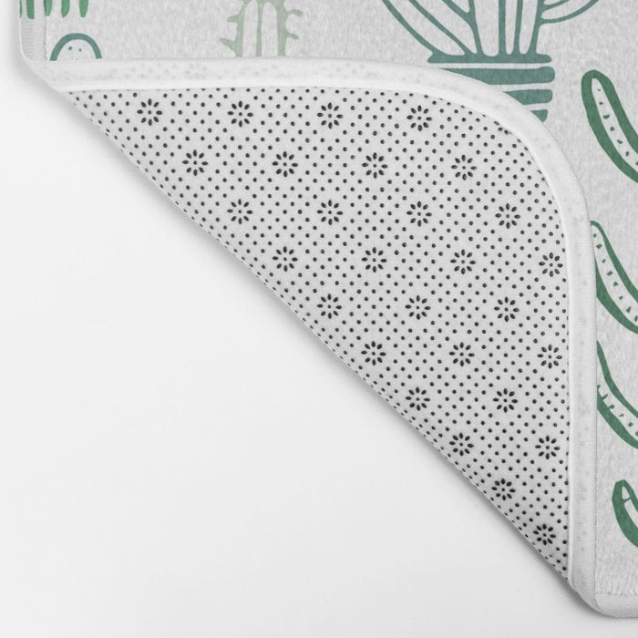 Cactus plant hand drawn doodle pattern Bath Mat Gallery Image 2