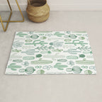 Cactus plant hand drawn doodle pattern Rug Gallery Image 1
