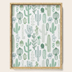 Cactus plant hand drawn doodle pattern Serving Tray Gallery Image 1