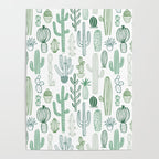 Cactus plant hand drawn doodle pattern Poster Gallery Image 4