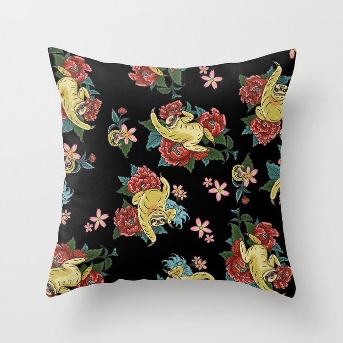 Sloth Tattoo Throw Pillow Gallery Image 6