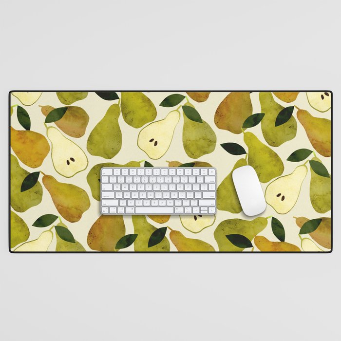 mediterranean pears watercolor Desk Mat Gallery Image 1