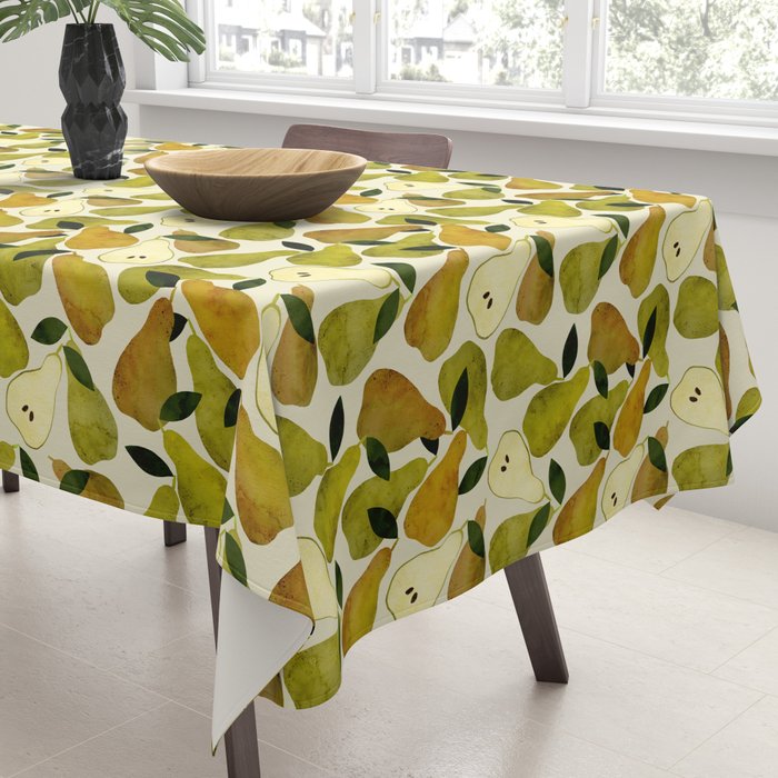 mediterranean pears watercolor Tablecloth Gallery Image 3