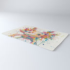 Abstract Axolotl Ink Art - Colour Splatter Watercolour Illustration Rug Gallery Image 3
