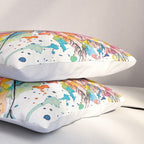 Abstract Axolotl Ink Art - Colour Splatter Watercolour Illustration Pillow Sham Gallery Image 3