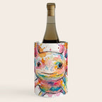 Abstract Axolotl Ink Art - Colour Splatter Watercolour Illustration Wine Chiller Gallery Image 1