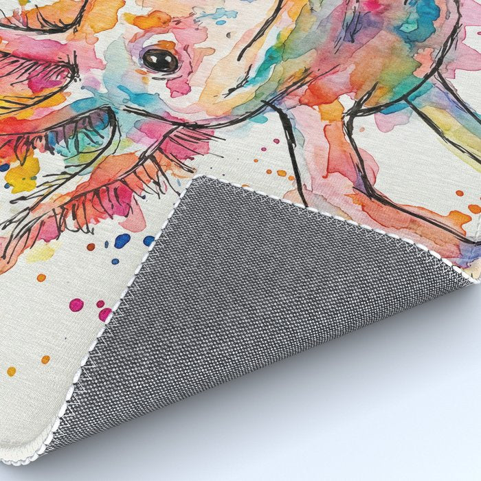 Abstract Axolotl Ink Art - Colour Splatter Watercolour Illustration Rug Gallery Image 4