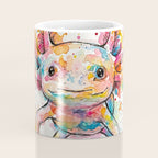 Abstract Axolotl Ink Art - Colour Splatter Watercolour Illustration Coffee Mug Gallery Image 4